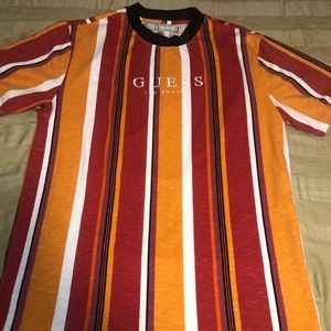 Guess Striped Logo Tee Size MEDIUM